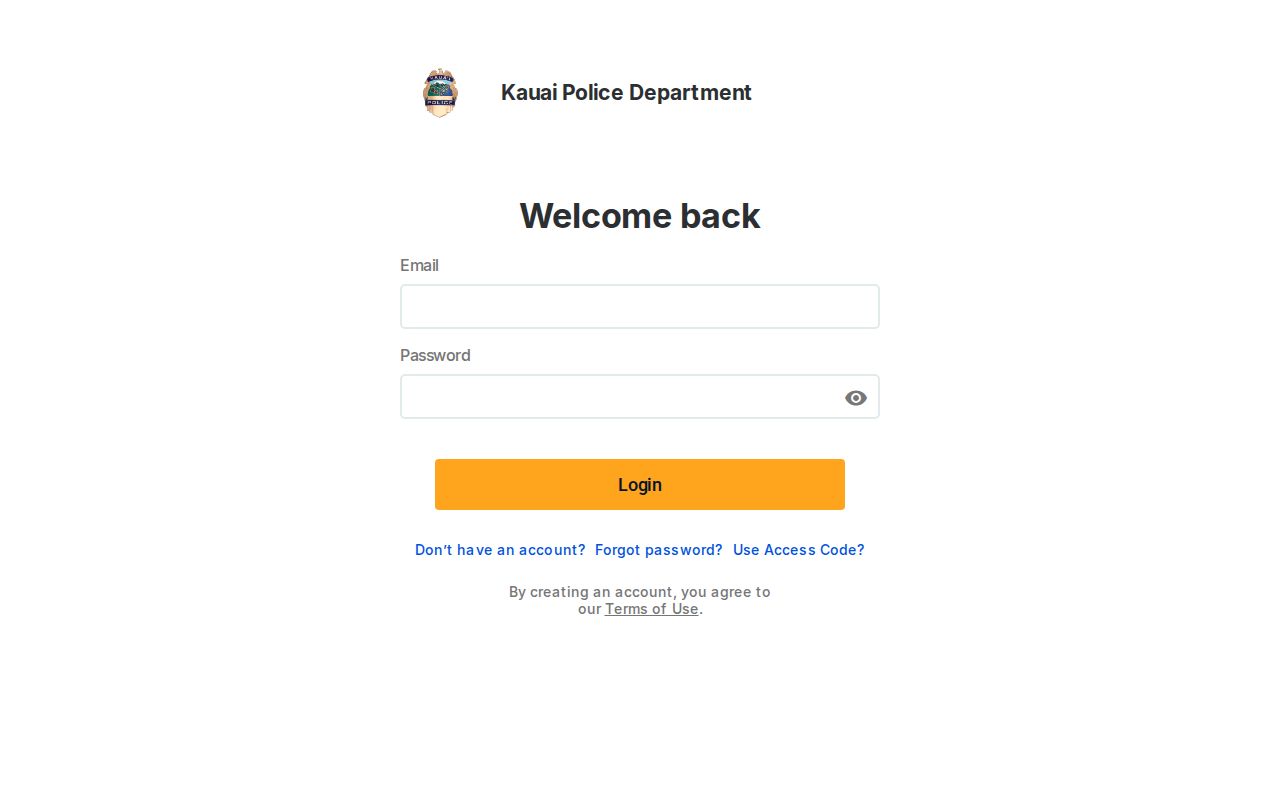 Kauai Police Department official online records request portal